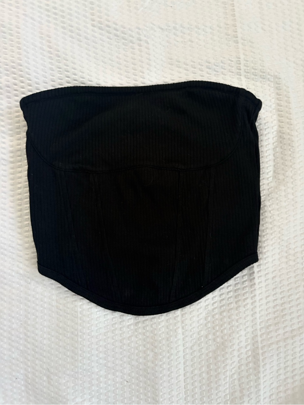 PINK Black Crop Top Tube Top Strapless
